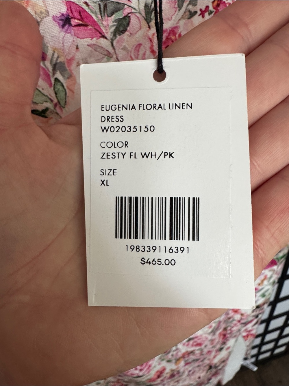 NWT Generation Love Eugenia Floral Linen Pink Split-Front Midi Dress XL - Picture 14 of 16